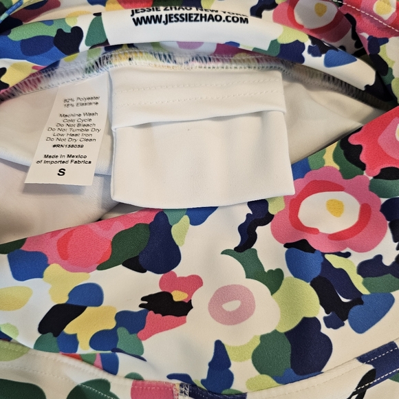 Jessie Zhao High Rise Yoga Leggings in Pink Garden Print Sz Small NWOT - Picture 7 of 10